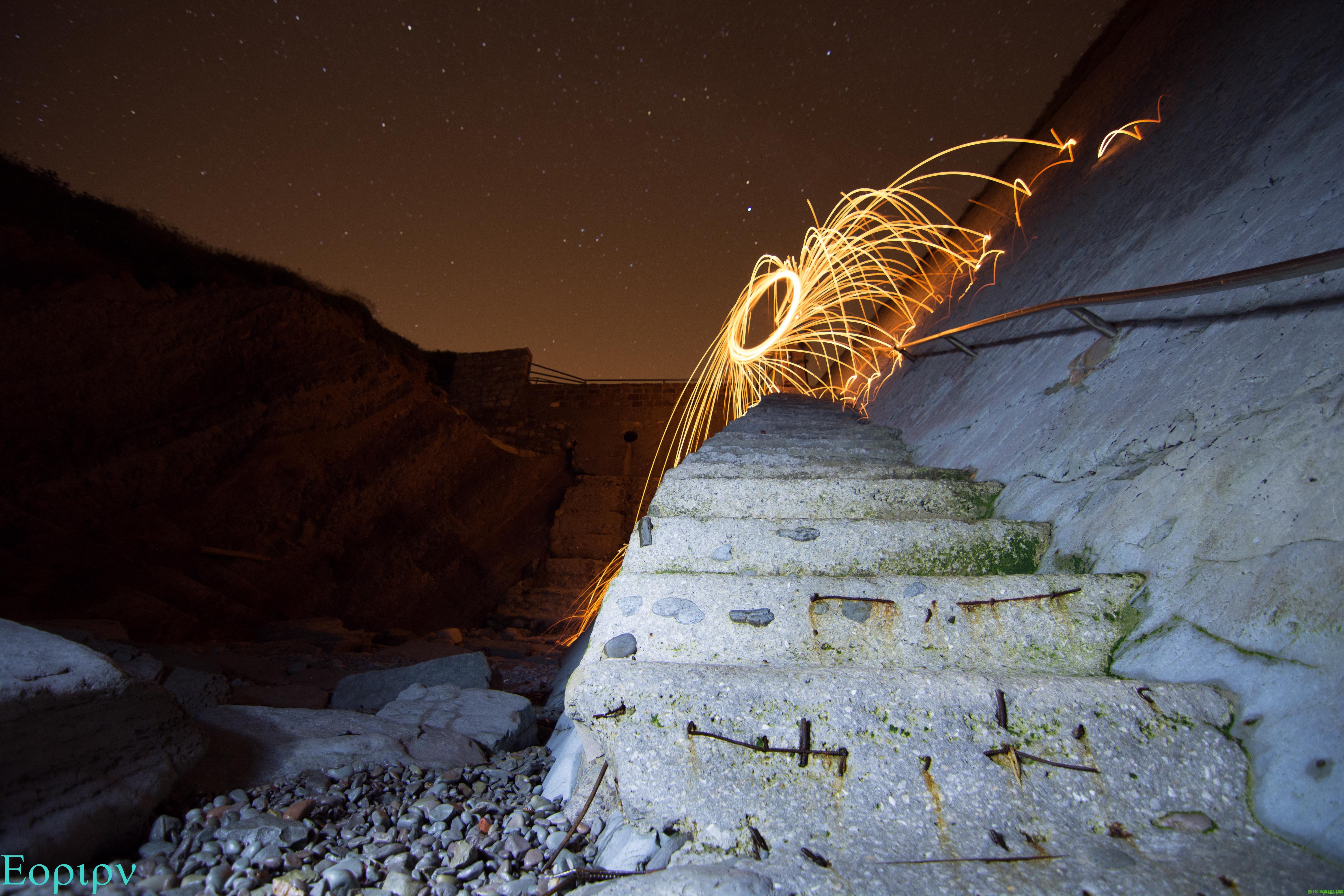 Lightpainting en las escaleras de Algorri